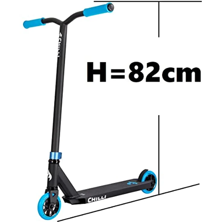 F26 Chilli Pro Base Stunt-Scooter Park-Trick-Tret-Roller + Fantic26 Griptape, Aluminium 6061/Chromoly-Stahl, HIC Kompressionssystem, Schwarz/Blau – Bild 3