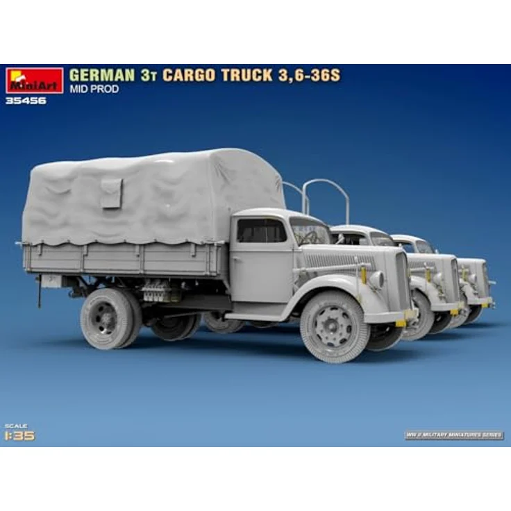 MiniArt 1:35 Dt. 3t Cargo Truck 3,6-36S, Detaillierter Modellbausatz mit fotogeätzten Teilen und historischen Abziehbildern – Bild 8