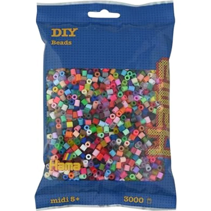 Hama Bügelperlen 3000 Hama Midi Bügelperlen - Mischung 68, Kreatives Bastelset für Kinder ab 5 Jahre, bunte Perlen mit 5mm Durchmesser – Bild 1
