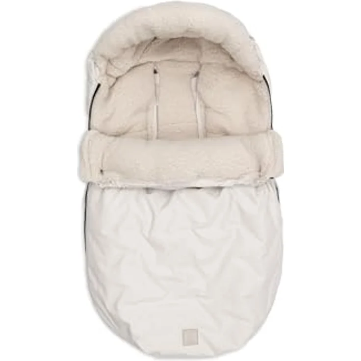Jollein Fußsack Embossed Sand, für Babyschale und Kinderwagen, Fleecefutter, Bionic-Finish, 3-Punkt- und 5-Punkt-Gurt – Bild 2