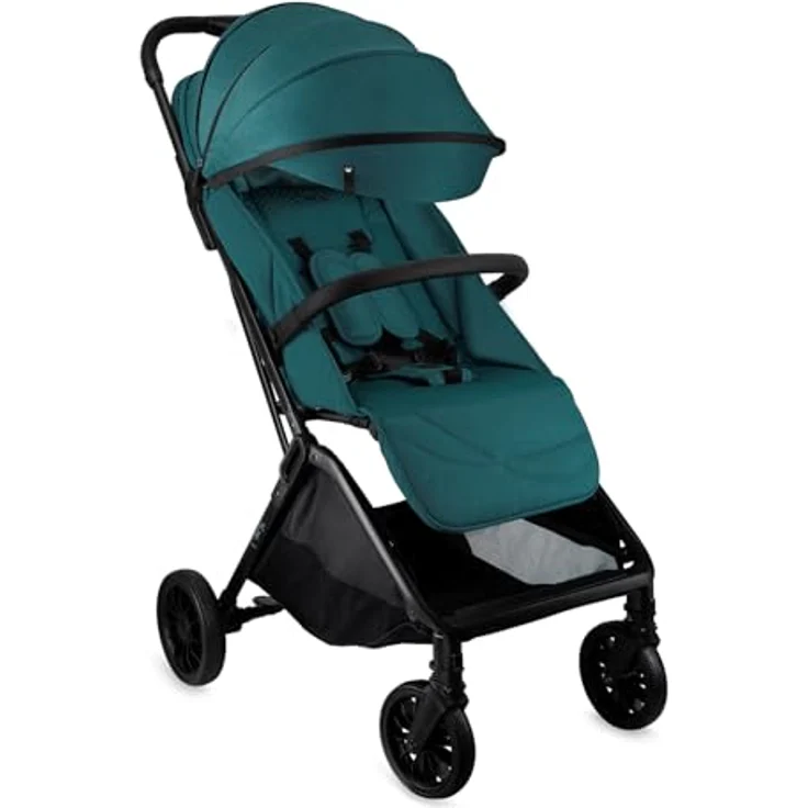 MoMi Kinderwagen ANDREA, kompakter Buggy mit automatischem Faltsystem, bis 22 kg, 5-Punkt-Sicherheitsgurt, Getränkehalter, Einkaufskorb, Tasche, Insekten- und Regenschutz, Zwillingsfunktion – Bild 1