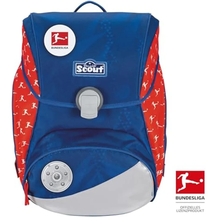SCOUT Exklusiv Bundesliga Alpha Set, 4-teiliges Schulranzen-Set mit ergonomischem Rückensystem und Reflektoren, Fußball-Motiv – Bild 2