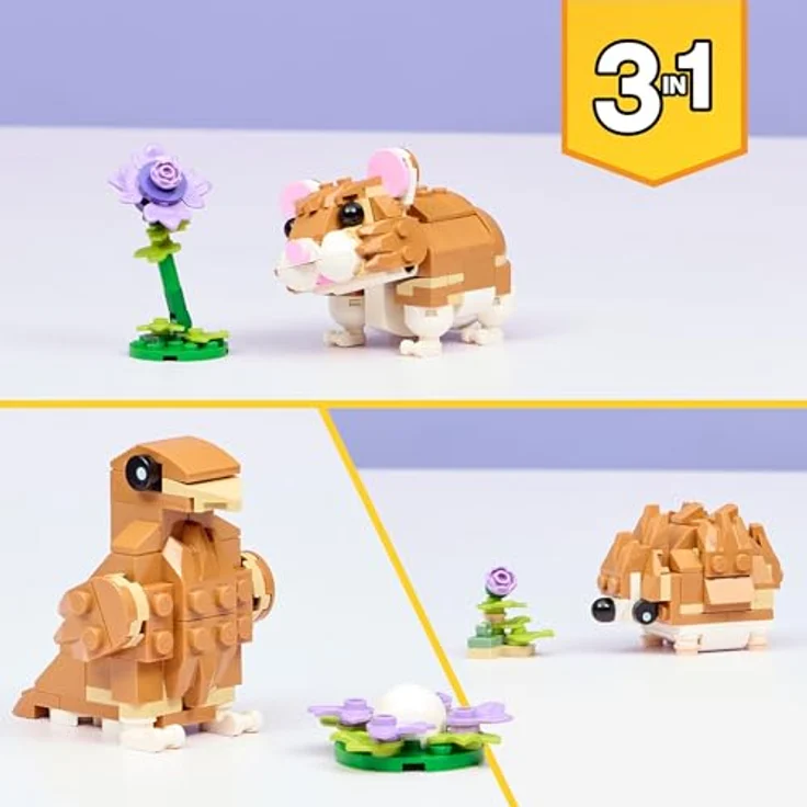 LEGO Creator 3-in-1-Set Niedlicher Hamster, Kinderspielzeug mit 3 Bauoptionen in Mint, Konstruktionsspielzeug für Jungen und Mädchen - 31376 – Bild 5