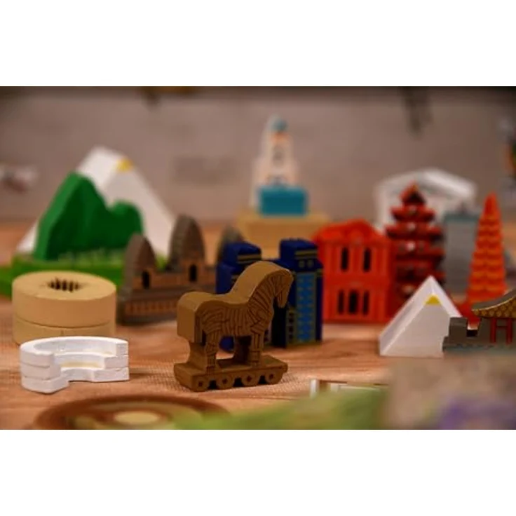 Kobold Spieleverlag Wunder der Welt, Familienspiel Brettspiel für 1–5 Spieler ab 14 Jahren, Legespiel mit Holz-Weltwundern, Stadtbau mit Taktik & Strategie, 30–60 Min. Spielzeit, Deutsch – Bild 3
