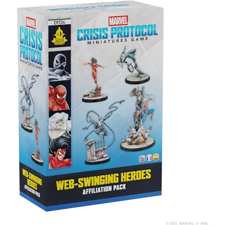 Atomic Mass Games Marvel Crisis Protocol Web Swinging Heroes Affiliation Pack, 4 Miniaturen inklusive Spider-Man, Agent Venom, Black Cat und Spider-Woman