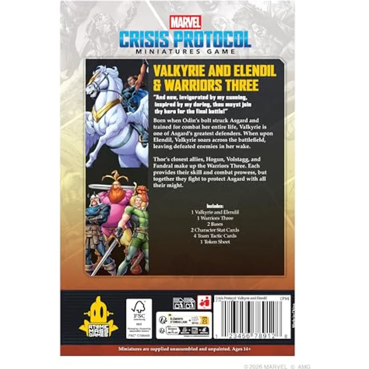 Atomic Mass Games Marvel Crisis Protocol - Valkyrie auf Elendil & Warriors Three, Brettspiel mit detailreichen Miniaturen und strategischen Teamtaktikkarten – Bild 2