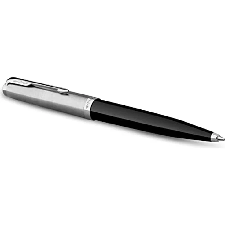 Parker 51 C.C. M, Kugelschreiber aus Edelstahl in Schwarz, handmontiert mit ikonischer Feder – Bild 4