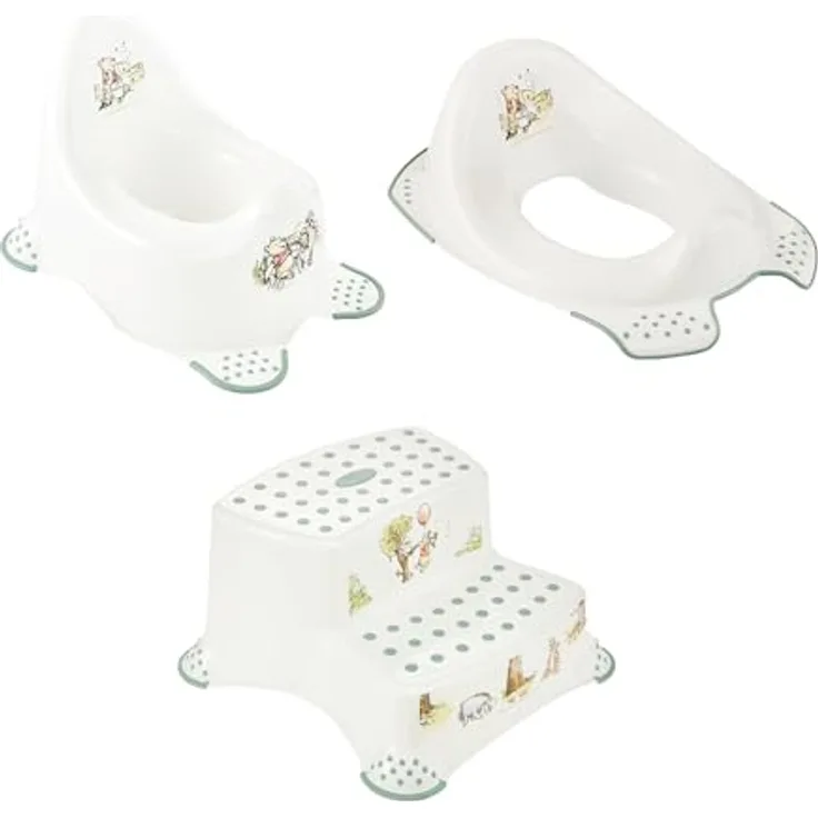 keeeper Töpfchen Winnie, 3-tlg. Kinderpflege-Set in Weiß - Babytopf, Toilettensitz und Tritthocker mit Anti-Rutsch-System