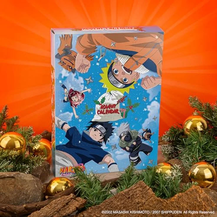 Cinereplicas Naruto Adventskalender 2025, Offiziell lizenziertes Set mit 24 Überraschungen, inkl. Konoha-Stirnband und Shinobi-Notizbuch – Bild 4