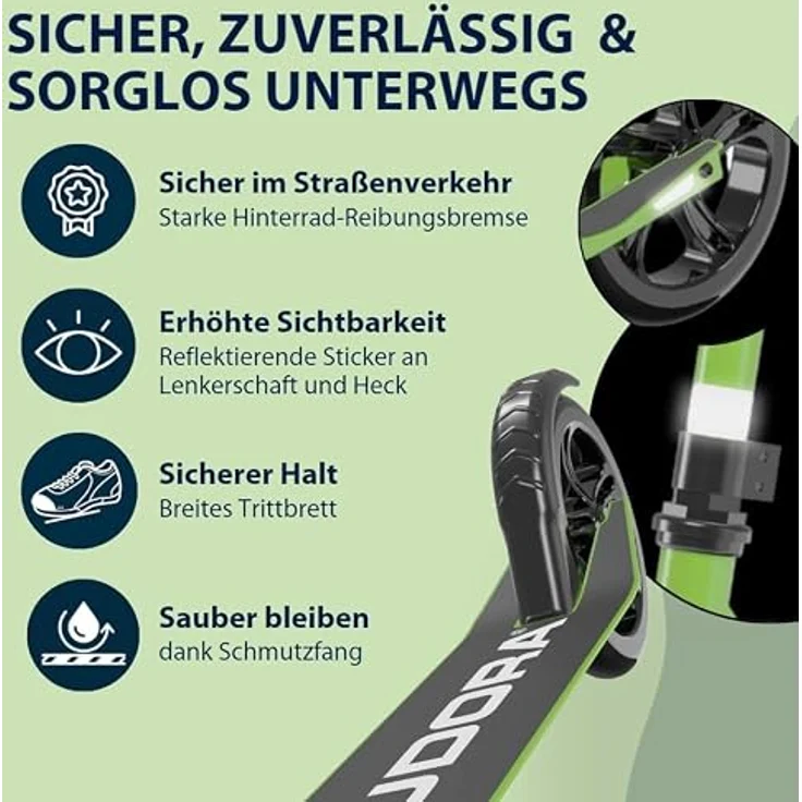 Hudora Cityroller Scooter Start 200, höhenverstellbarer und zusammenklappbarer Cityroller für Kinder und Erwachsene bis 100kg mit Ständer – Bild 6