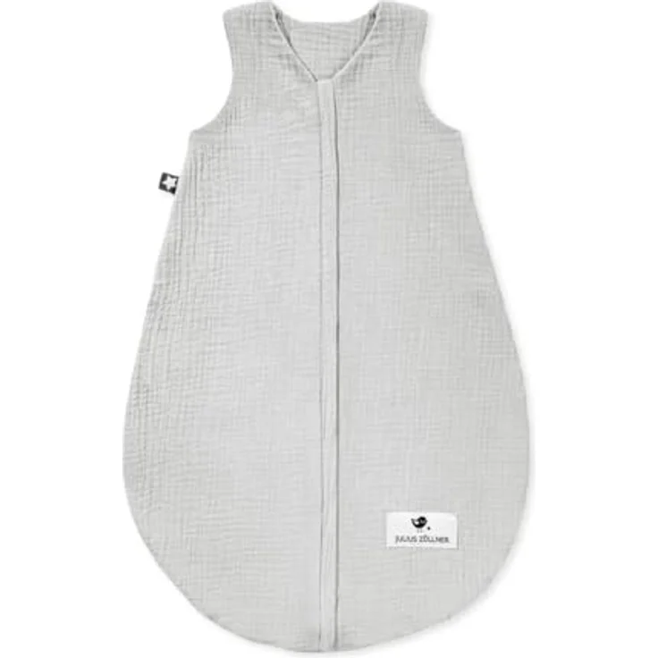 Julius Zöllner Musselin Sommerschlafsack grau, Größe 80 | aus weicher Musselin Baumwolle, sicher und schadstoffgepüft, ideal für warme Sommernächte – Bild 1