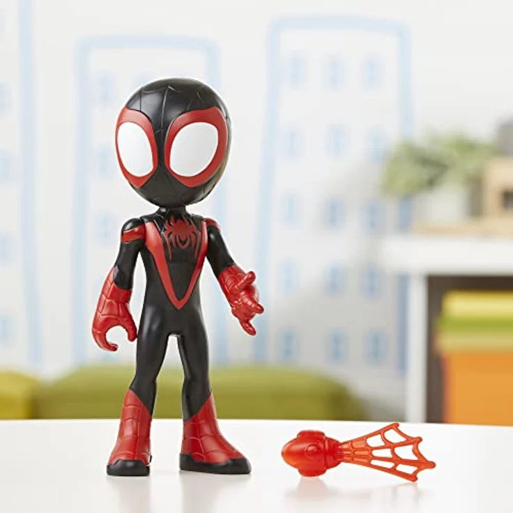 Spidey and His Amazing Friends Miles Morales: Spider-Man Action-Figur, 22,5 cm groß, beweglich mit ansteckbarem Web-Zubehör, rot/blau, ab 3 Jahren – Bild 5