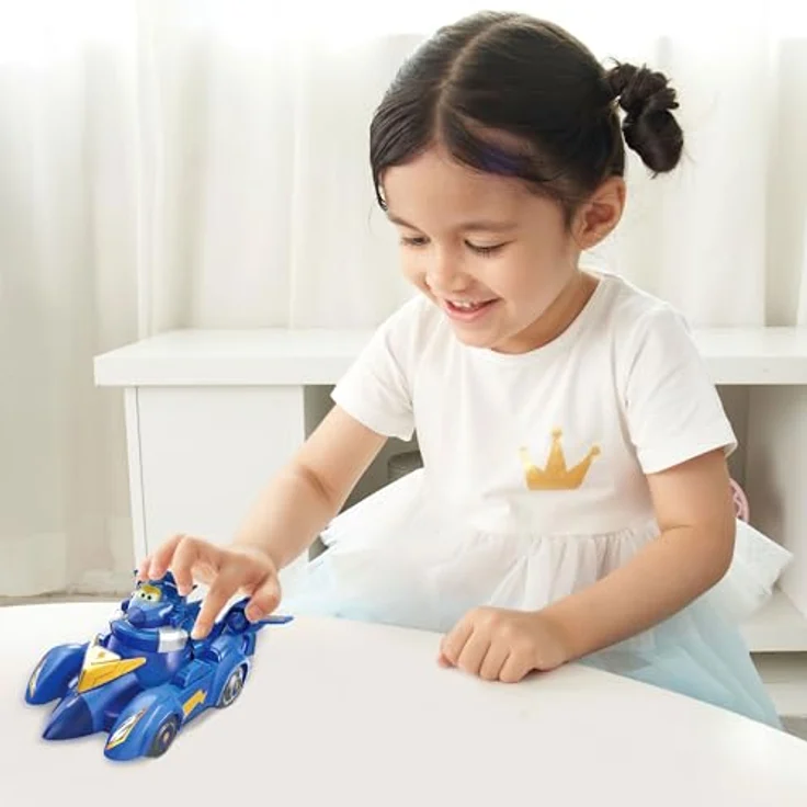 Super Wings Spinning Jerome & Fahrzeug, 2-in-1 Spielzeug mit Pop Out Funktion, geeignet für 3-8 Jahre alt, langlebig und sicherheitsgeprüft – Bild 4