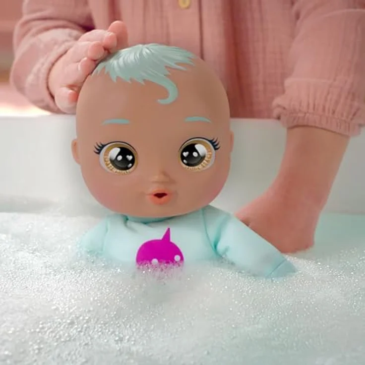 Nerf Cry Babies Dana, Neugeborene Puppe für das Bad mit realistischen Geräuschen und echter Tränenfunktion, inklusive personalisiertem Handtuch – Bild 5