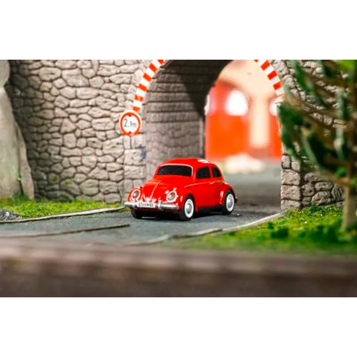 Carson 500504147 1:87 Volkswagen Beetle rot 2.4G 100% RTR - Fahrfertiges Modell, RC Auto, H0 Auto,RC Modell,Diorama Fahrzeug – Bild 3