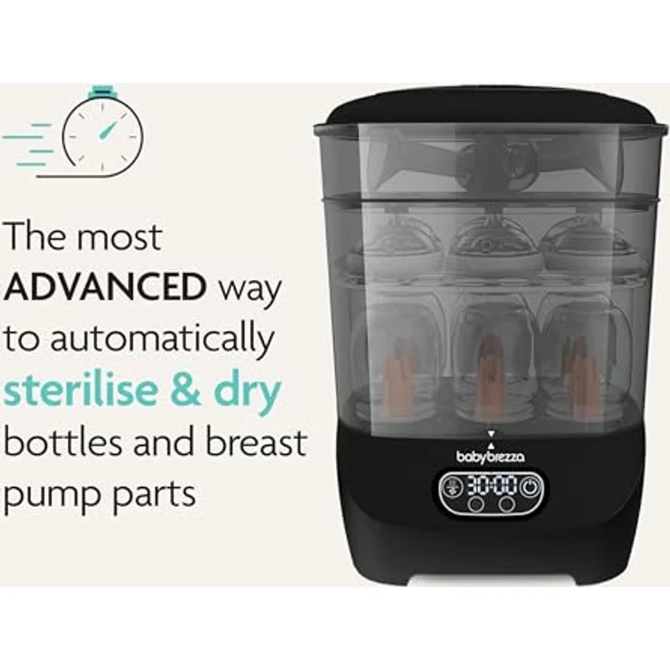 Baby Brezza Sterilisator Dryer Advanced, Dampfsterilisator mit Trocknungsfunktion & HEPA-Filter für Babyflaschen, hygienisch & chemiefrei – Bild 3