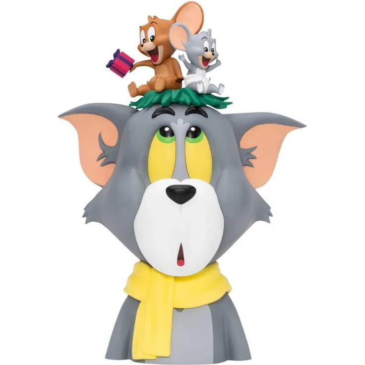 Beast Kingdom Toys Tom & Jerry Cheesy Wishes PVC Figur, 15 cm, detailreiche Ausführung von Tom, Jerry und Tuffy, in bedruckter Box