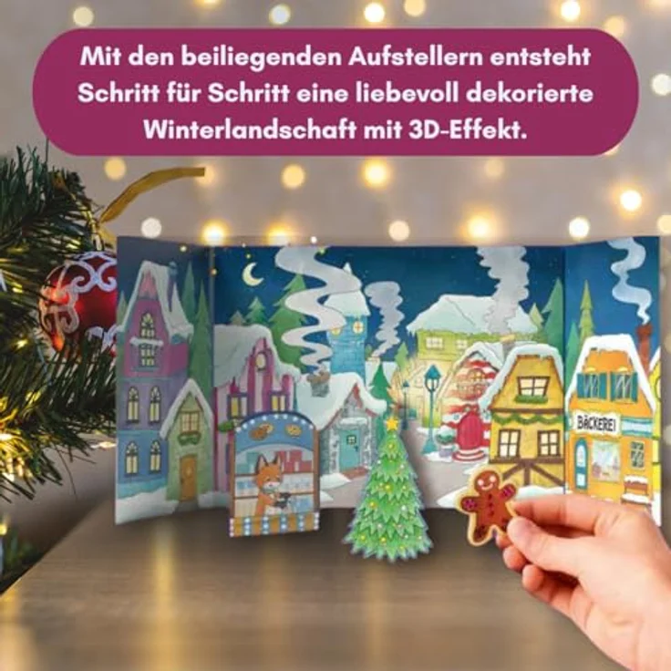 Frech Diamond Painting Adventskalender, winterliche Weihnachtszene mit hochwertigen Glasdiamonds, für ab 7 Jahre – Bild 6