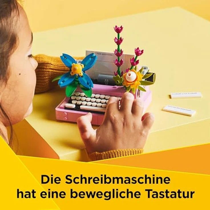 LEGO Creator 31169, Schreibmaschine mit Blumen, 3-in-1 Bausatz mit 363 Teilen für kreative Bauprojekte, Mehrfarbig – Bild 5