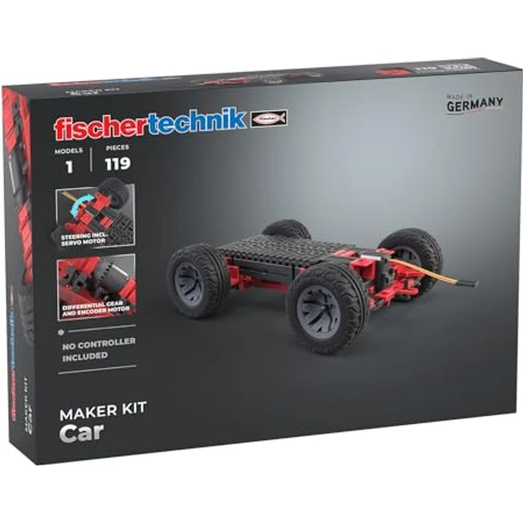 Fischertechnik FIT Maker Kit Car 571900, Experimentierkasten für individuelle Roboterprojekte mit Encodermotor und Differentialgetriebe – Bild 1