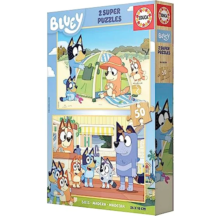 Educa Bluey Super Puzzle, 2x50 Teile Holzpuzzleset für Kinder ab 4 Jahren, langlebige Qualität und umweltfreundlich – Bild 4