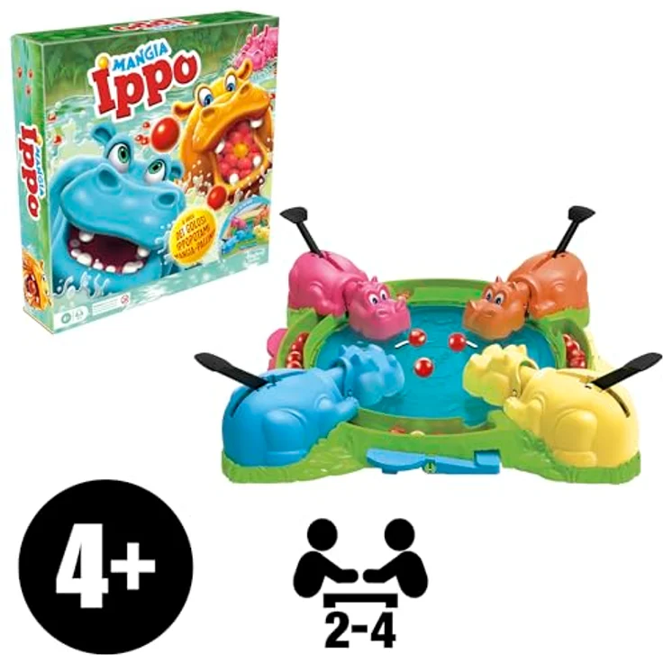 Hasbro Gaming Ippo isst, Brettspiel für Vorschulkinder, mit sofortigem Murmelladen, einfacher Aufbewahrung (bunt) – Bild 2