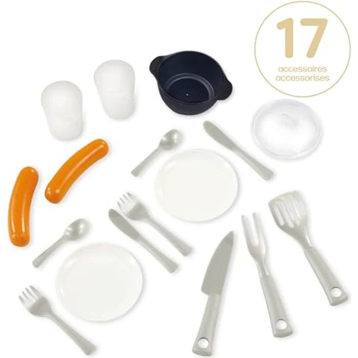Smoby Life Sommerküche Zubehör, Outdoor-Spielküche für Kinder mit Grill und Spüle, 17-teilig, UV-beständig, aus 60% recyceltem Kunststoff, ab 2 Jahren – Bild 3