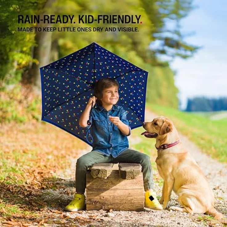 Knirps Rookie Manual Kinder Schultaschenschirm Regenschirm Taschen Kinderschirm Triple Blue – Bild 9