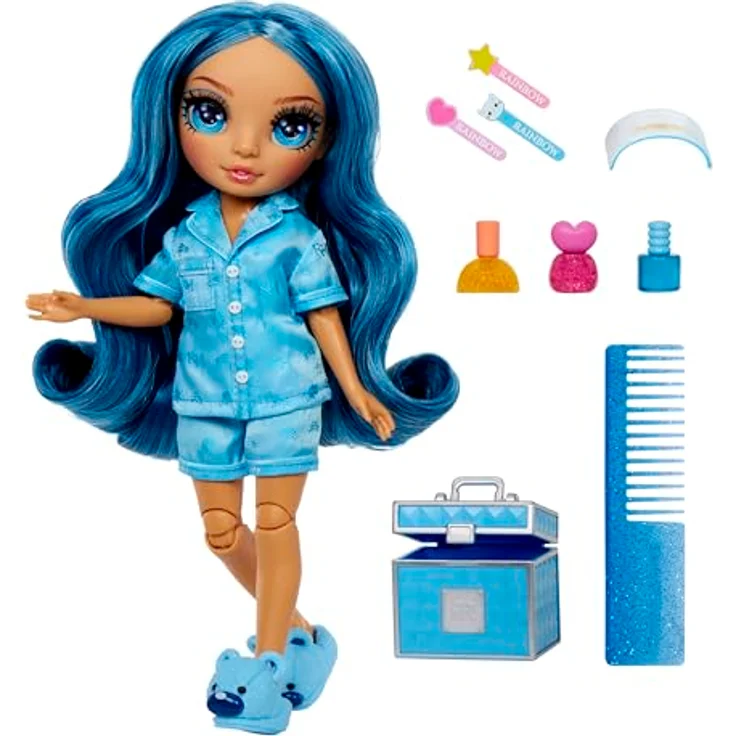Rainbow High Anziehpuppe Junior High PJ Party Fashion Doll Skyler (Blue) - Mit süßem Design für Pyjamapartys - Preisvergleich – Bild 2
