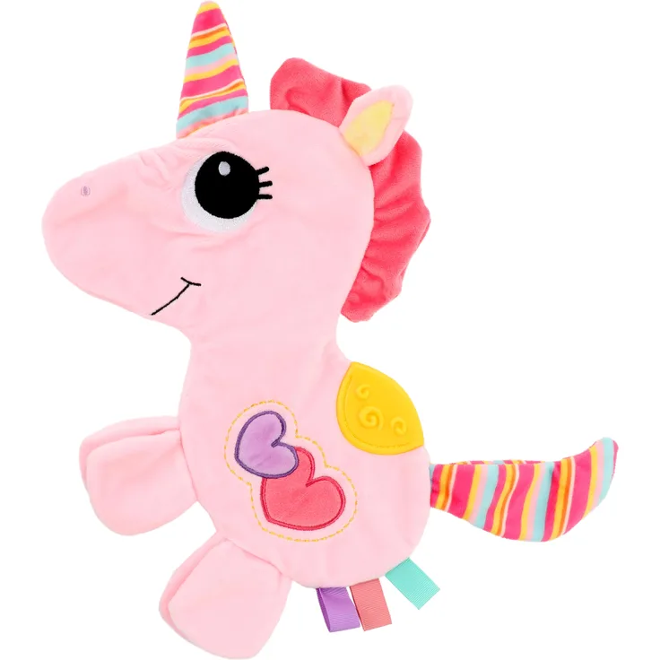 Toi-Toys LITTLE STARS Baby Knistertuch, Einhorn Schmusetuch mit Knisterelementen, ab 0 Monaten