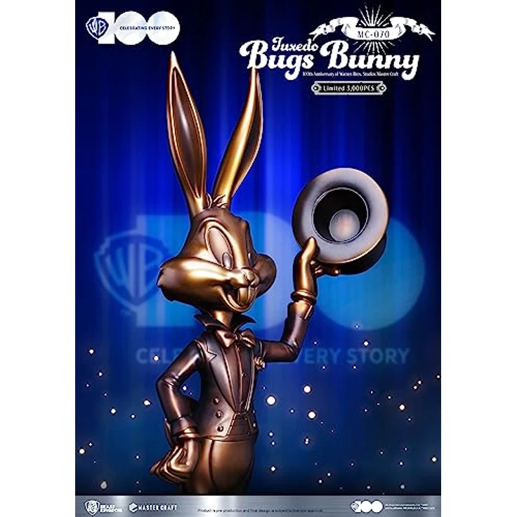 Beast Kingdom Toys Looney Tunes 100th Anniversary Master Craft Statue Tuxedo Bugs Bunny, 46 cm aus hochwertigem Polystone, limitierte Auflage – Bild 2