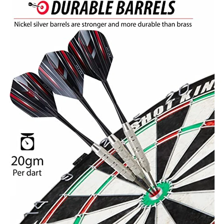 Fat Cat Dartpfeile im Glas: Steeldart Dartpfeile mit Aufbewahrungs-/Reisebehälter, 20 Gramm (27 Stück) – Bild 2