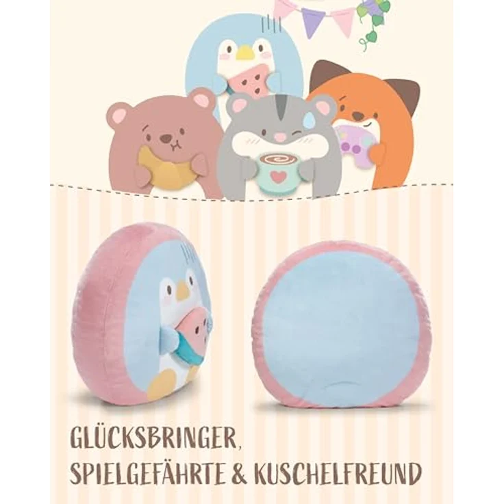 Nici Kuscheltier mymochi, Pinguin Waddle mit Wassermelone, 35x33x12cm, flauschig und niedlich – Bild 5
