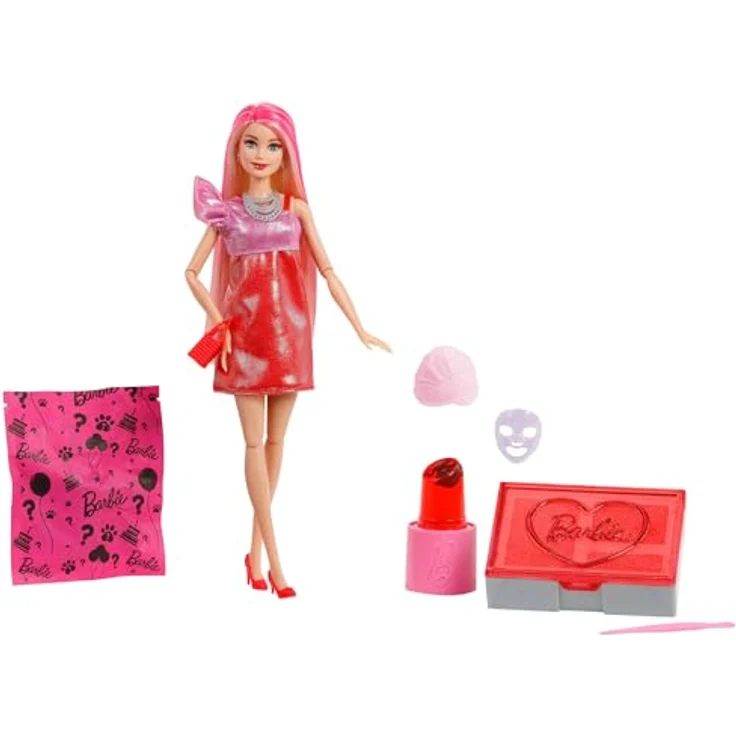Mattel® Anziehpuppe Barbie Party Unboxed Glam Party Serie, rote Originalpuppe – Bild 2