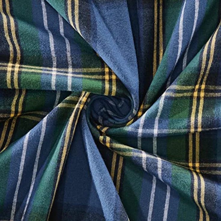 Erwin Müller Kissenbezug, Kissenhülle Flanell buntgewebt blau Größe 40x80 cm - hautsympathisch, atmungsaktiv, samtweich, 100% Baumwolle, mit Knopfverschluss (weitere Größen) – Bild 3