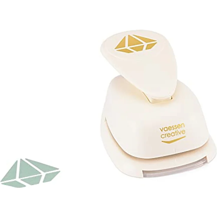 Vaessen Creative Motivstanzer Diamant, 4.1 x 5 cm für Bastelpapier, weiß gold, präzises Stanzen für kreative Projekte – Bild 2