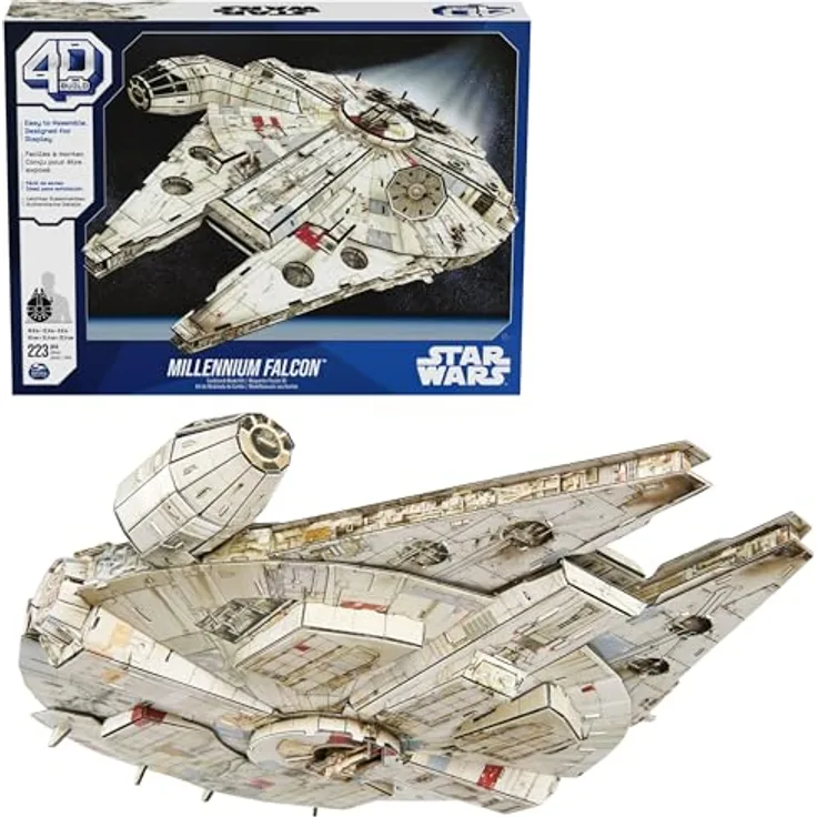 Spin Master 3D-Puzzle 4D Build - Star Wars Millennium Falcon Raumschiff, mit 223 Puzzleteilen