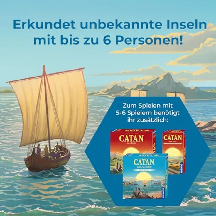 KOSMOS Catan - Seefahrer Ergänzung für 5-6 Personen, Neuauflage mit erweiterten Möglichkeiten – Bild 4