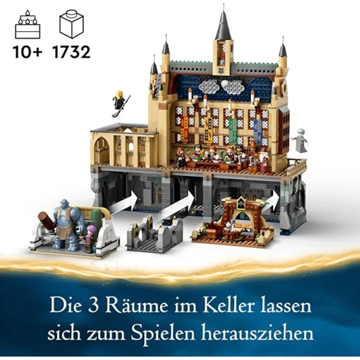 LEGO Harry Potter Schloss Hogwarts: Die Große Halle, Zauberer-Spielzeug zum Sammeln, mit 11 Minifiguren inklusive Hermine Granger, magisches Geschenk für Jungen und Mädchen, 76435 – Bild 3