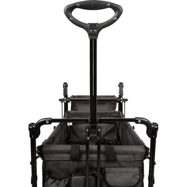 small foot Bollerwagen mit Dach, Ablagekorb, Regenschutz & Transporttasche, bis 80 kg belastbar - Schwarz – Bild 11