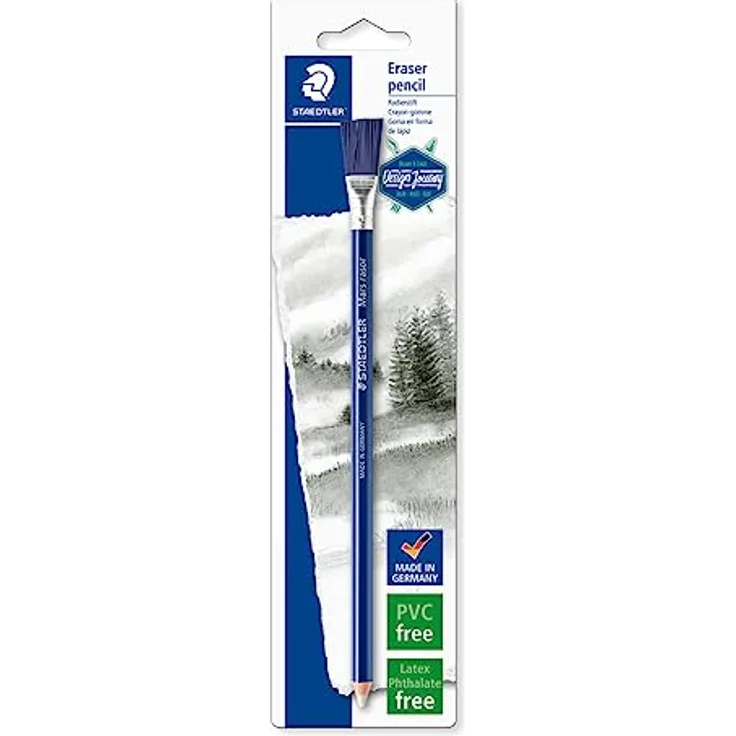 STAEDTLER 526 61BK-C Radierstift Mars rasor (mit Bürstchen, phthalat- und latexfrei, Blisterkarte mit einem Stift)