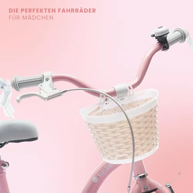 Sun Baby Mädchenfahrrad 16 Zoll Flower Bike mit Abnehmbarer Schubstange, Rosa, für Mädchen von 2-6 Jahre – Bild 2