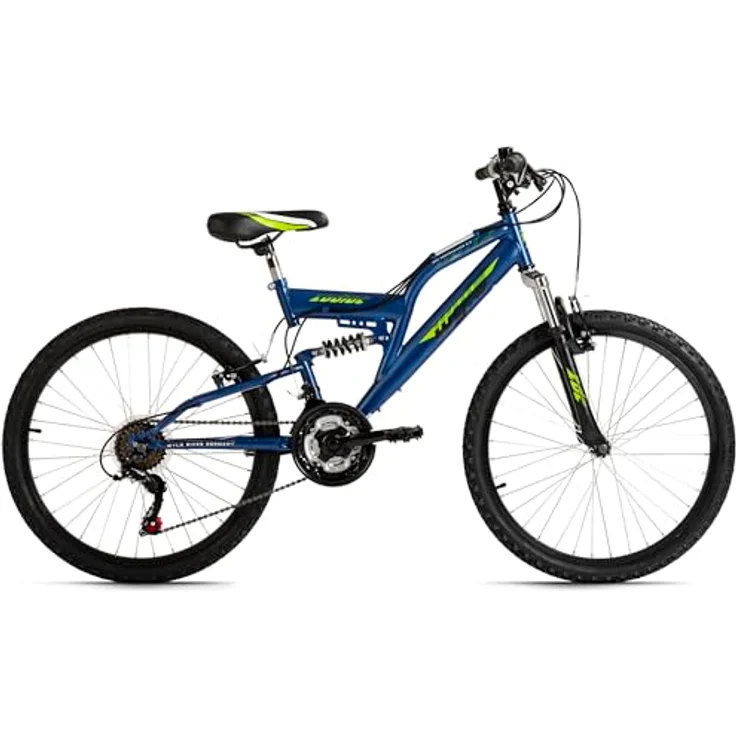 WYLD Kinder-Mountainbike Fully 24'' Zodiac schwarz-grün 6 Gänge RH 38 cm (Blau) – Bild 2