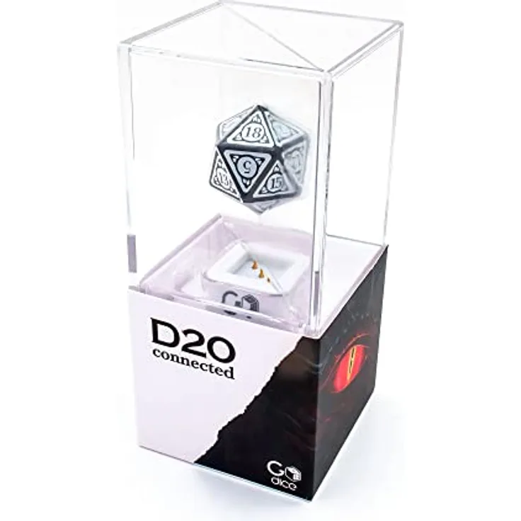 GoCube Particula GoDice D20 Connected Dice, intelligenter RPG-Würfel mit 3D-Sensoren und Bluetooth, einfarbig