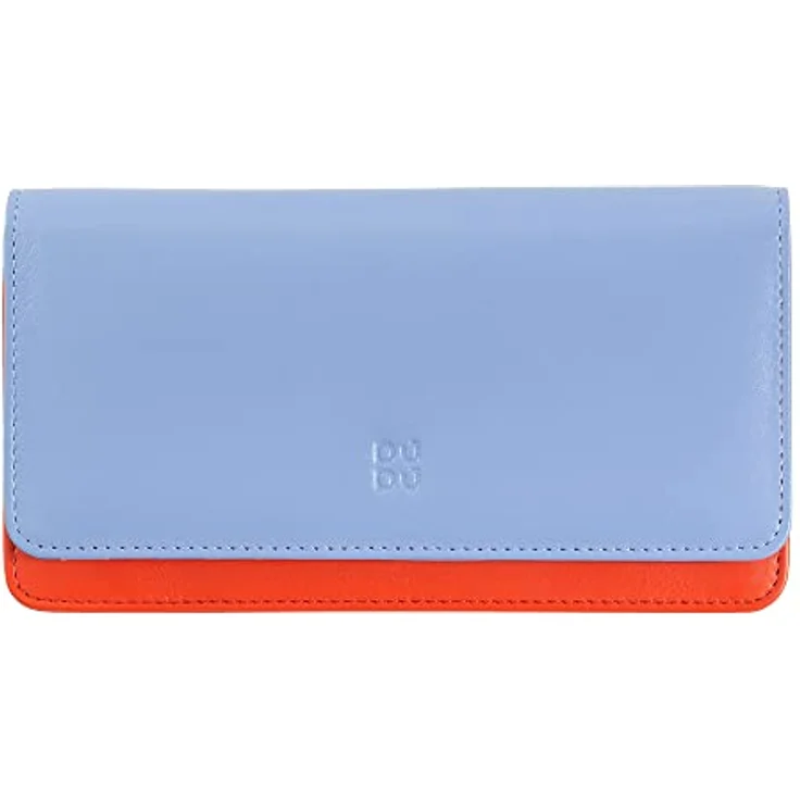 DuDu Kinderportemonnaie, RFID Leder Geldbörse 17,5 cm in Pastellblau, 100% Leder – Bild 1
