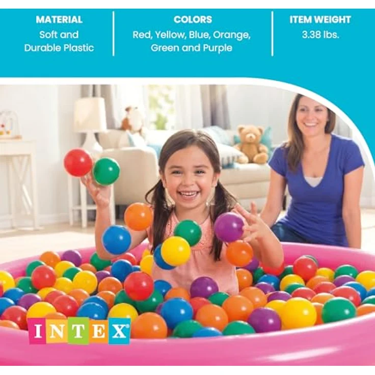 Intex Fun Ballz - Kunststoffbälle - 100 Stück - Ø 8 cm – Bild 5