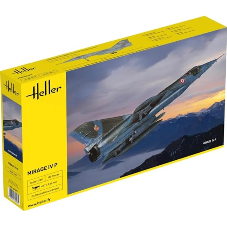 Heller 80493 Modellbausatz Dassault Mirage IV P, Kunststoff-Modellflugzeug, Schwierigkeitsgrad 3 - Anspruchsvoll, Montage erforderlich