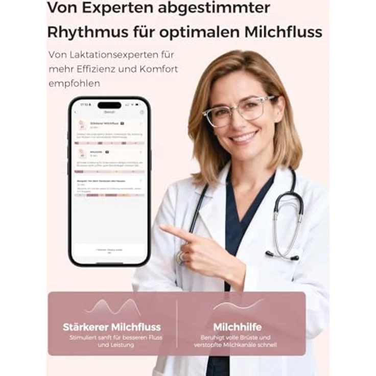Momcozy Air 1 Ultra-Slim Elektrische Milchpumpe, tragbare Handsfree Brustpumpe mit 180 ml, kabellosem Ladeetui, App-Steuerung und Automatikmodus – Bild 5