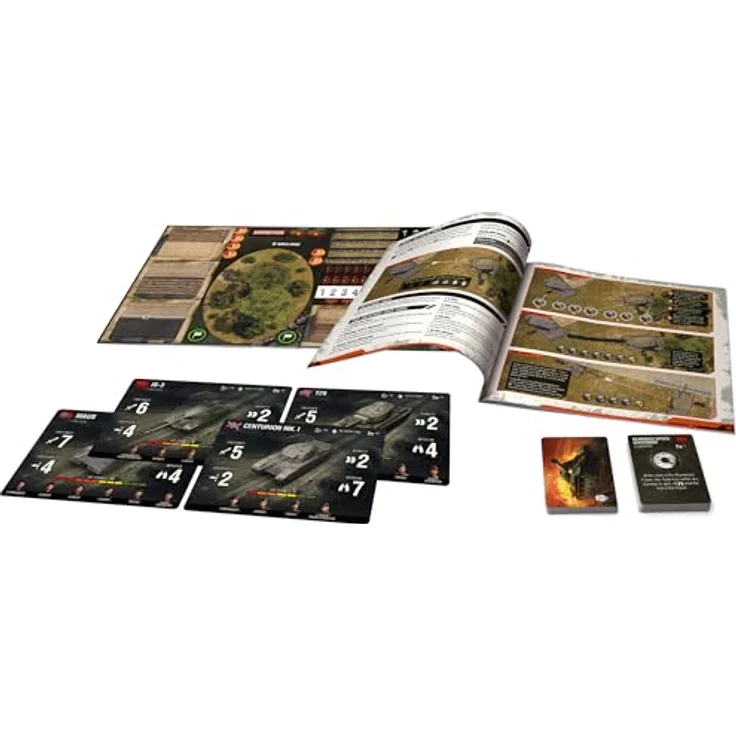 Gale Force Nine World of Tanks Starter Set (Maus, T29, IS-3, Centurion) - Miniaturen Spielset mit bemalten Panzern und Crew, Modulen und Upgrade Karten – Bild 4