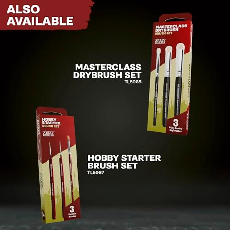 The Army Painter Most Wanted Pinsel-Set, Miniatur-Pinsel-Set mit 3 Wargamer-Pinseln: Drybrush, Layering & Insane Detail, handgefertigt in Europa, umweltfreundliche Verpackung – Bild 5